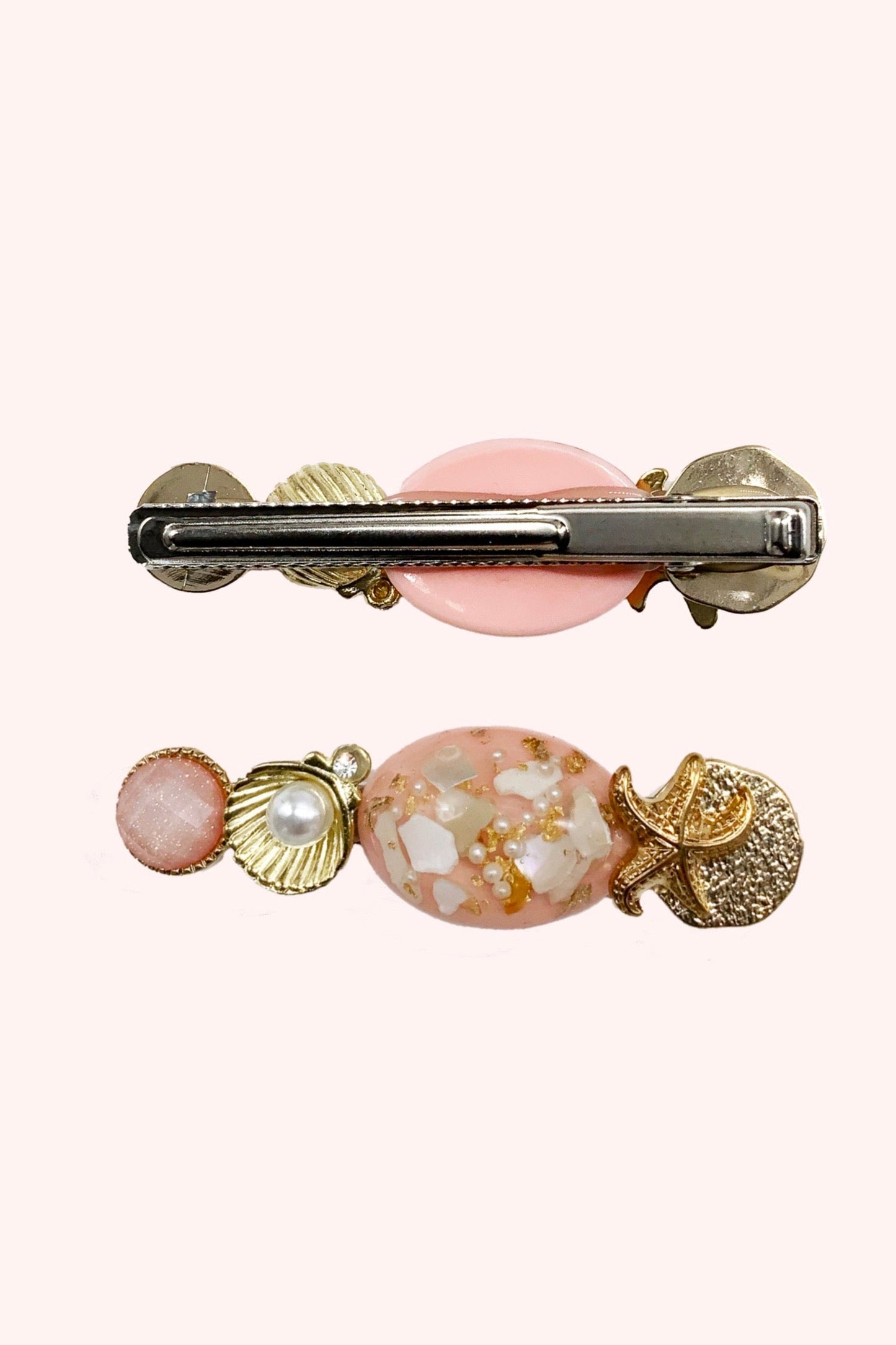 Mermaid Shell Clamp Clip Pink
