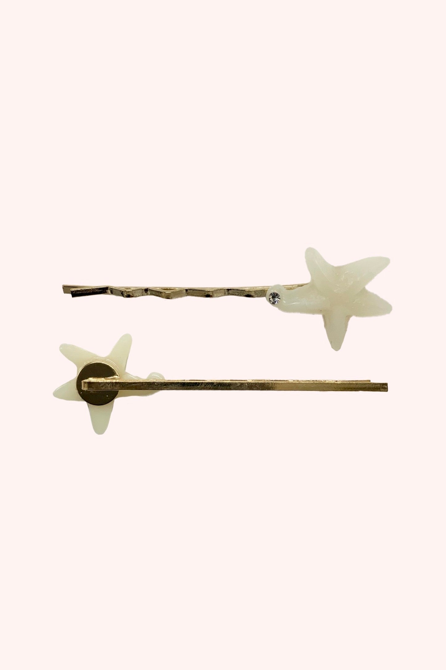 Ivory Starfish Hair Pin Pair