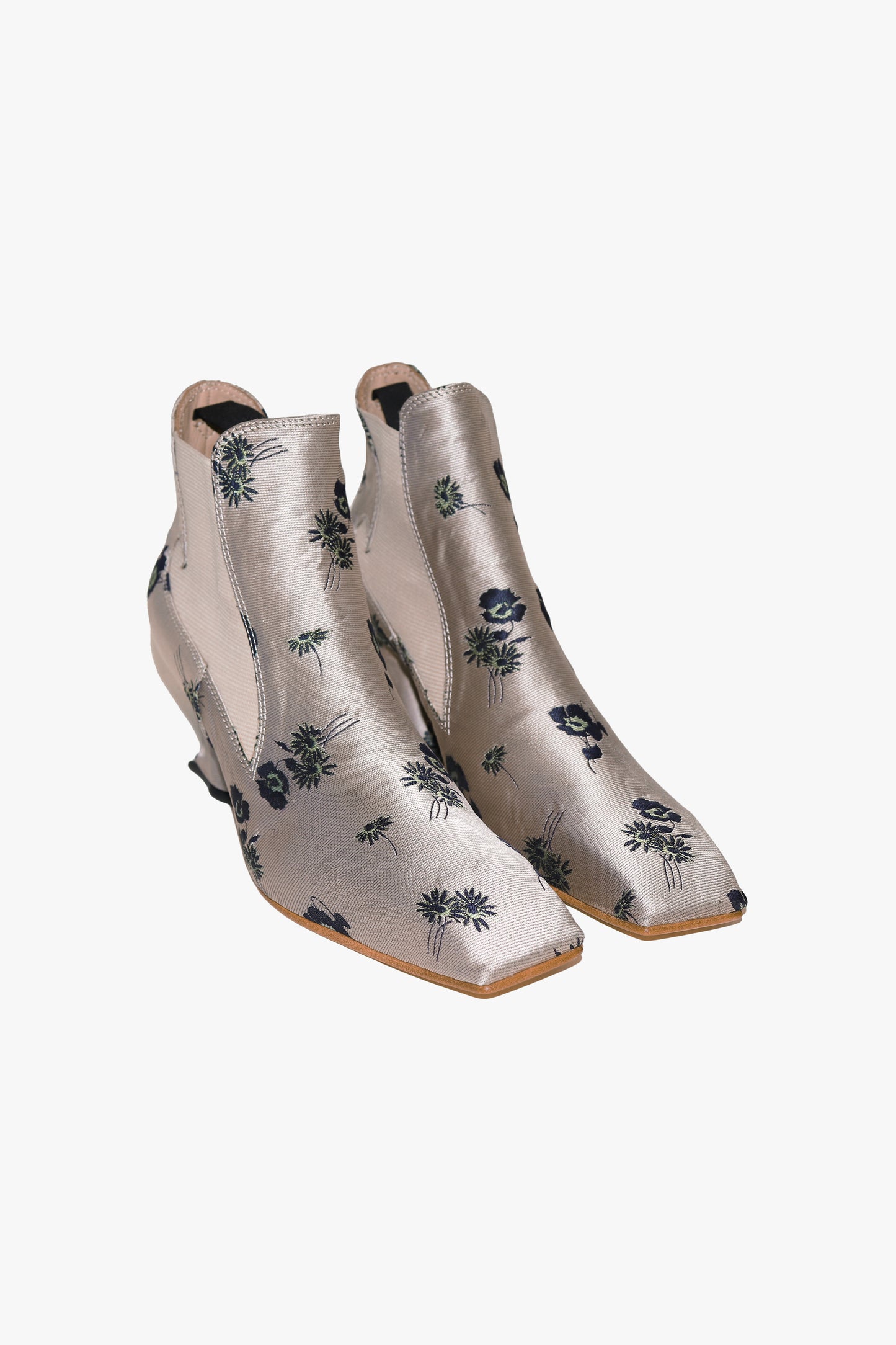 John Fluevog x Anna Sui Brocade Boots- Indigo (Sample)
