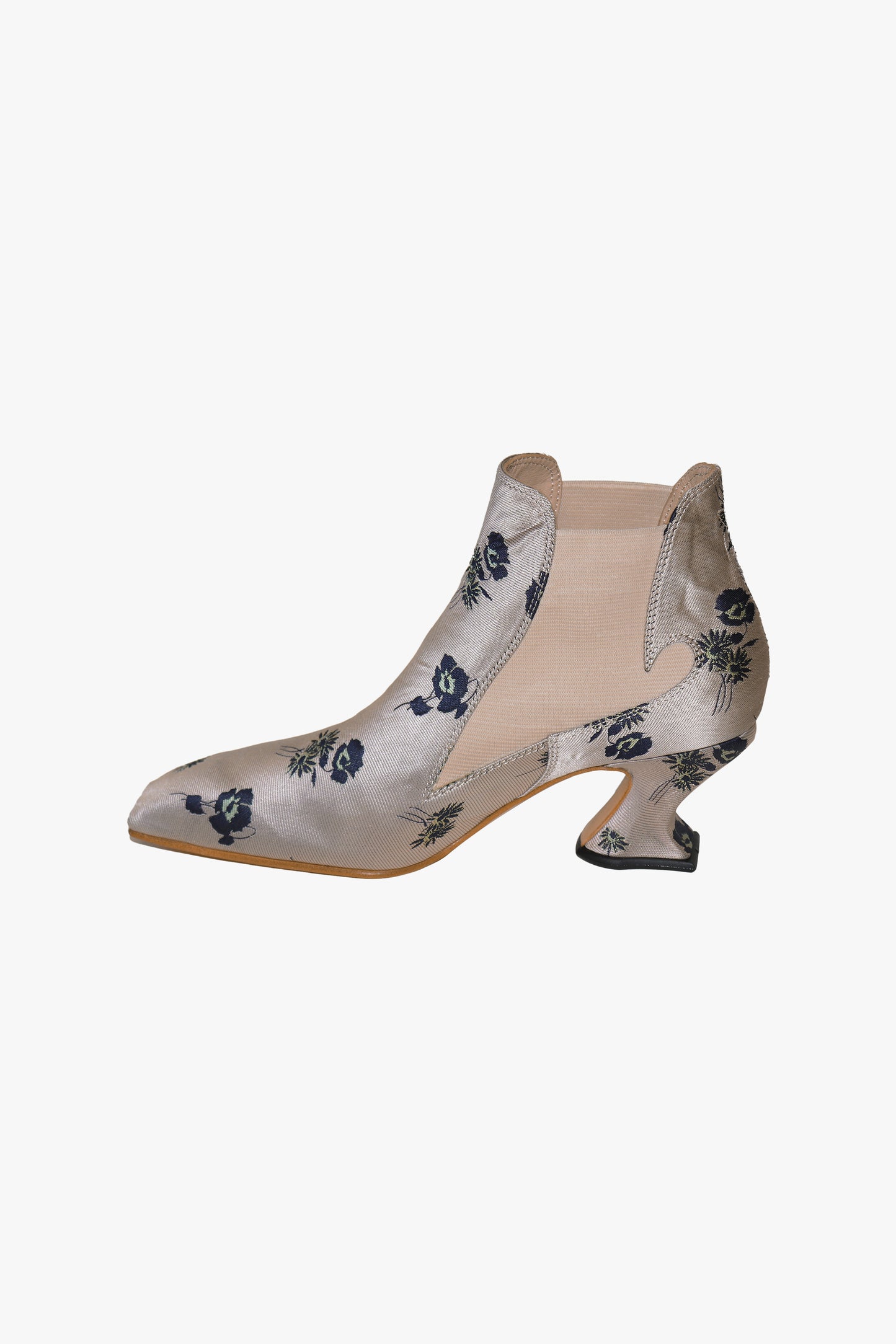 John Fluevog x Anna Sui Brocade Boots- Indigo (Sample)