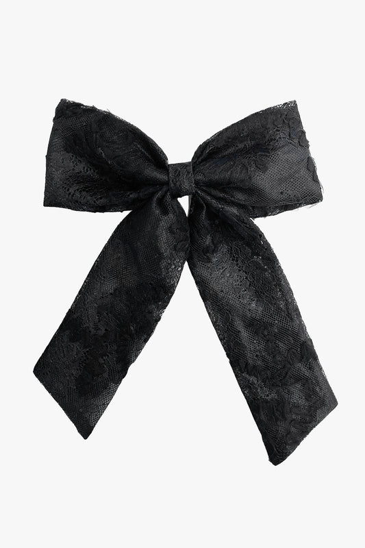 Black Lace Combo Bow Hair Clip