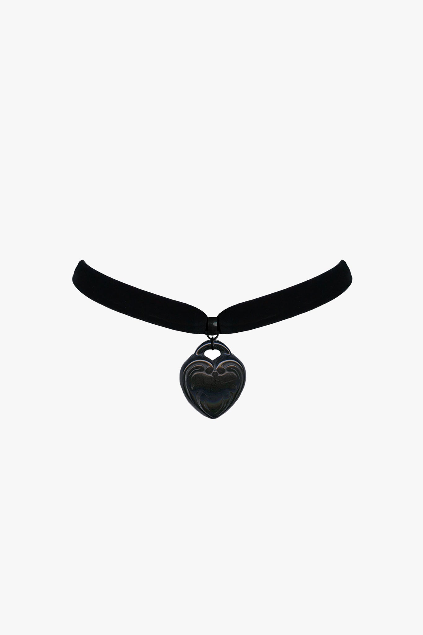 Large Retrolite Heart Velvet Choker