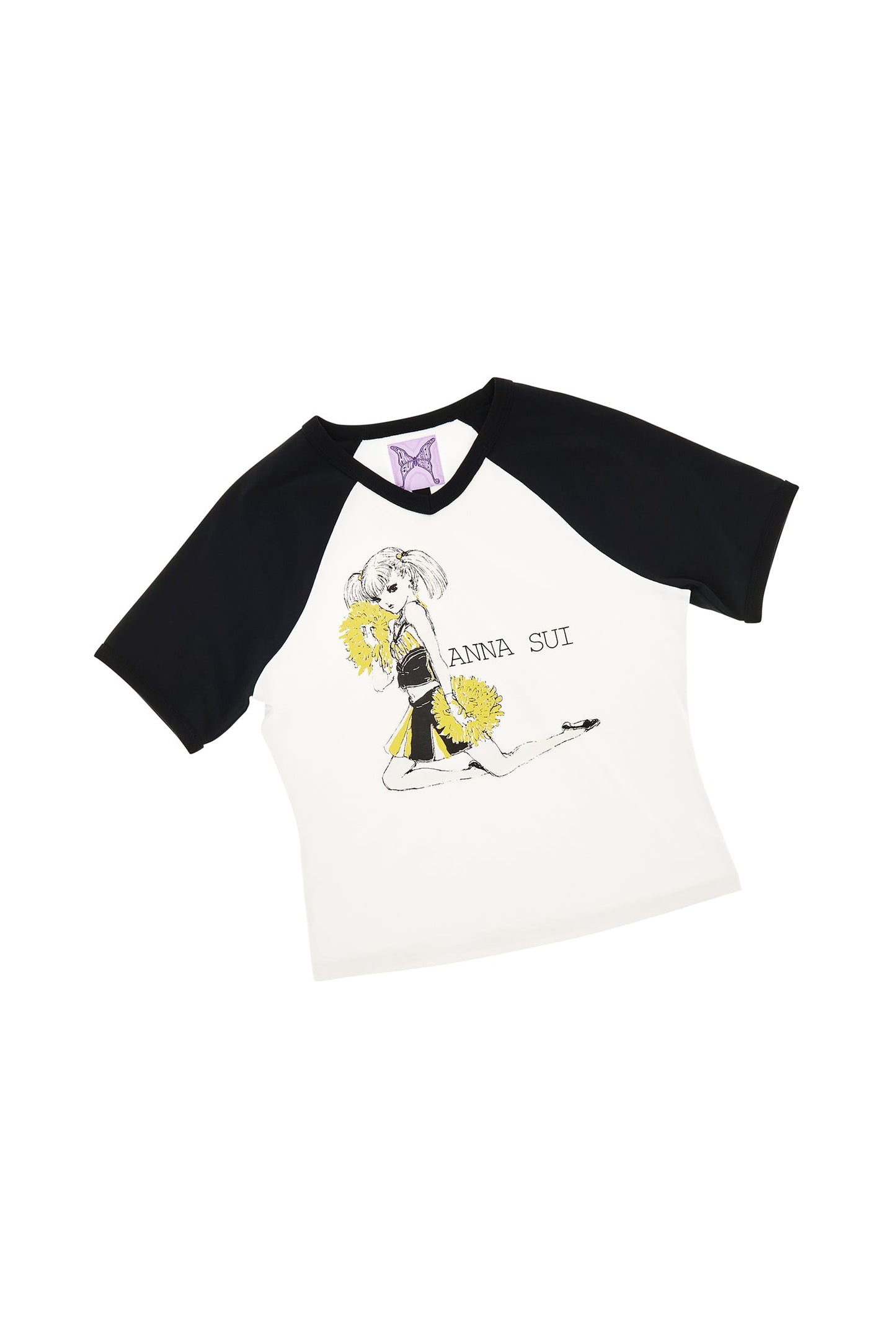 Limited Edition: Anna Sui x Heaven by Marc Jacobs Cheerleader Baby Tee White/Black