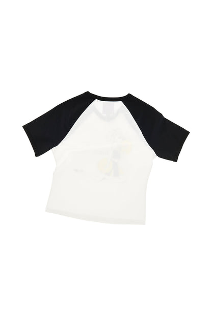 Limited Edition: Anna Sui x Heaven by Marc Jacobs Cheerleader Baby Tee White/Black