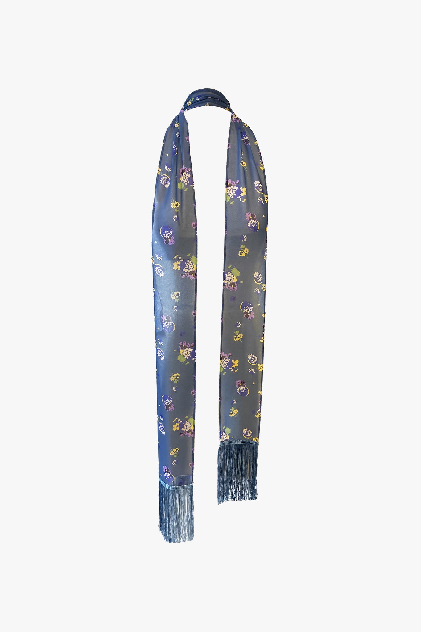 Night Blooming Chiffon Fringe Scarf