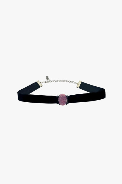 Oval Rose Choker - Dusty Rose