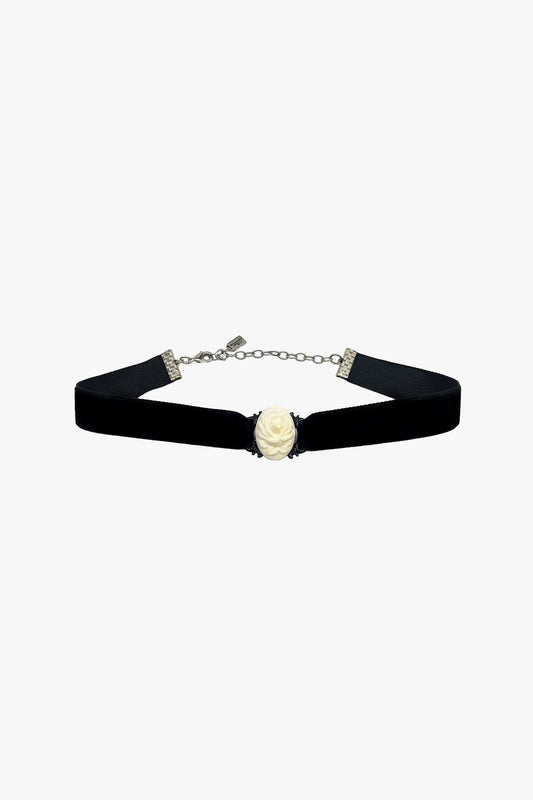 Oval Rose Choker - Ivory