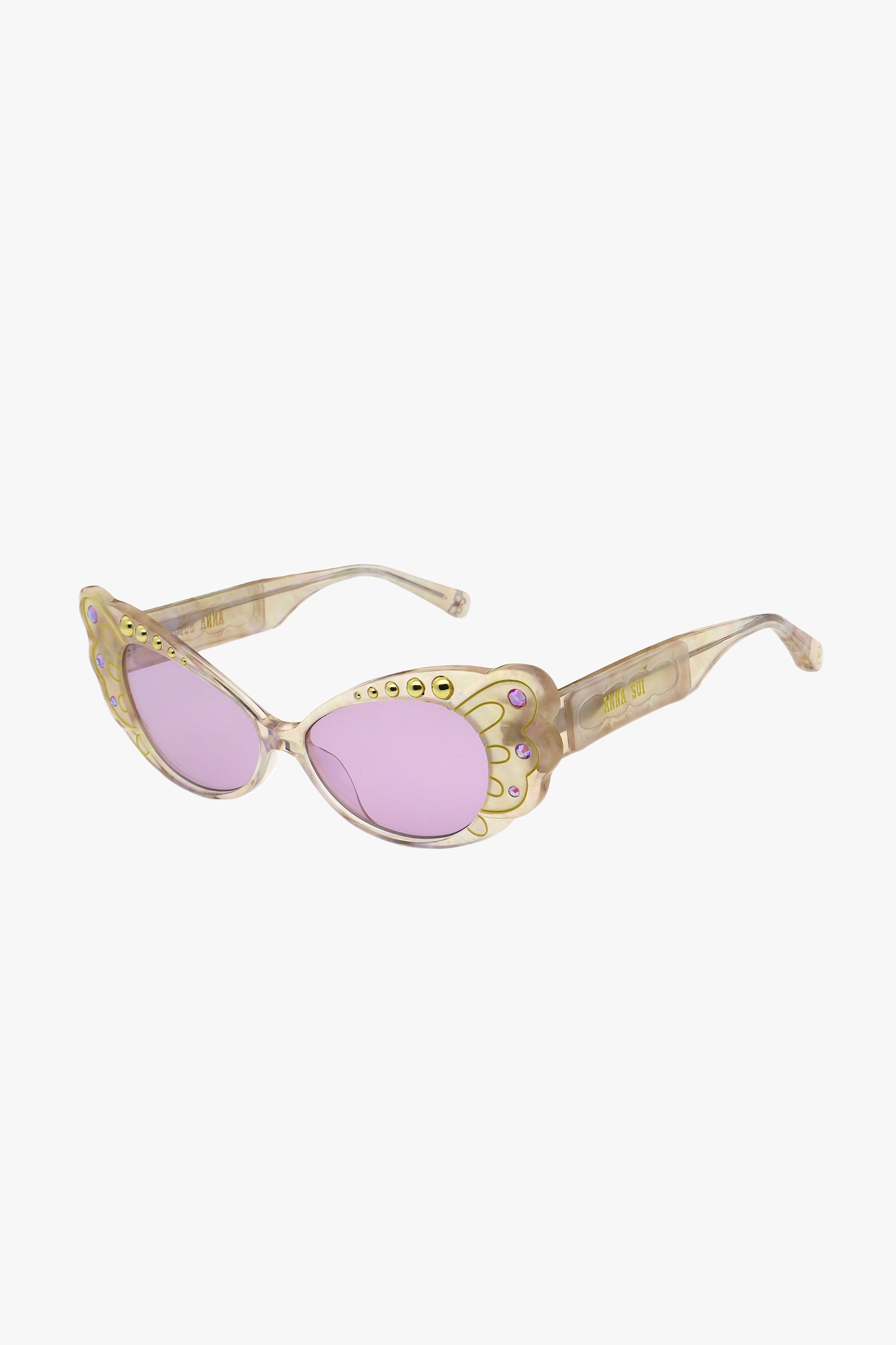 Anna Sui Pearl Wing Sunglasses - Yellow
