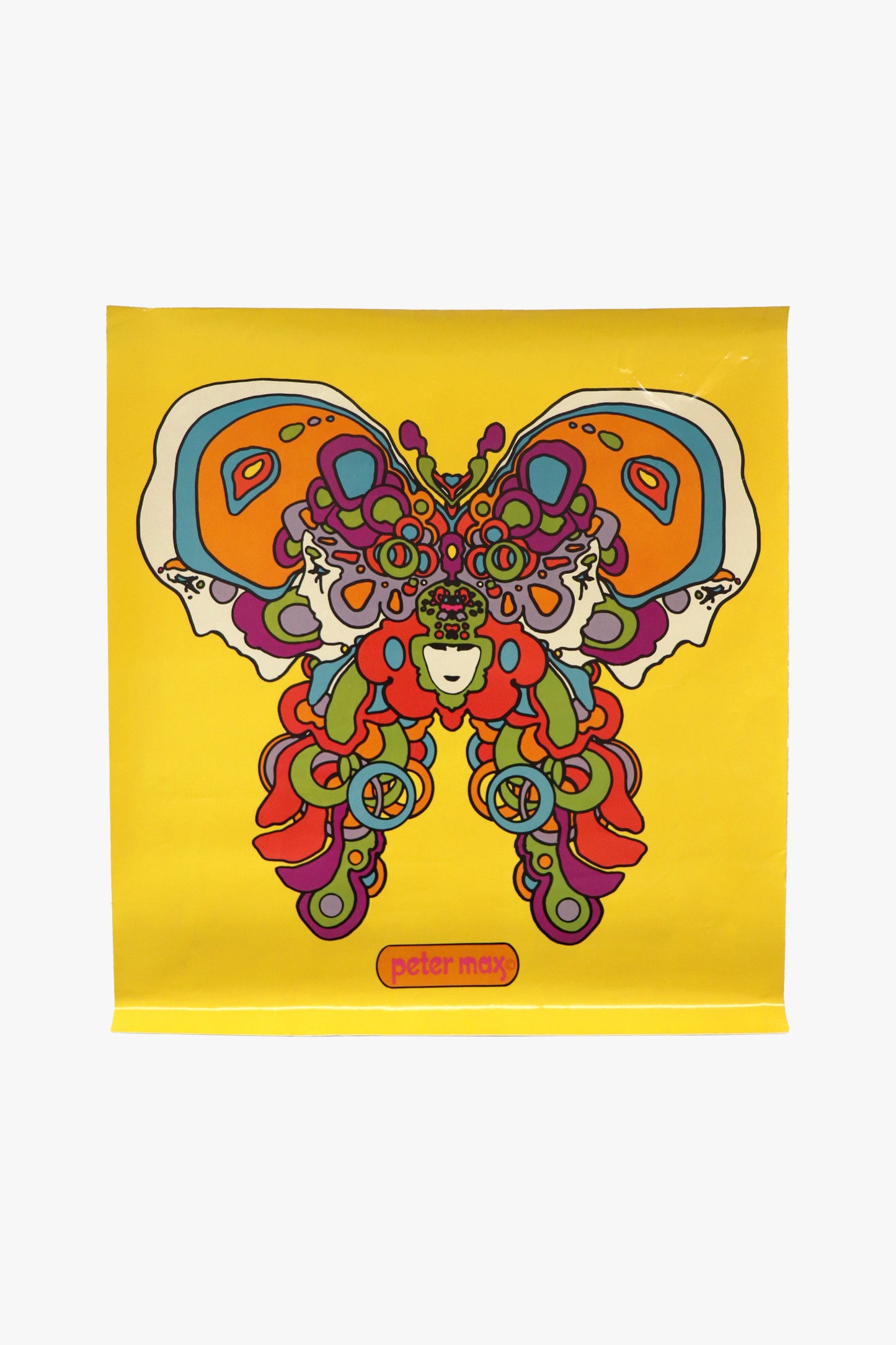 Vintage Peter Max 1969 Original 5 Women Butterfly Poster
