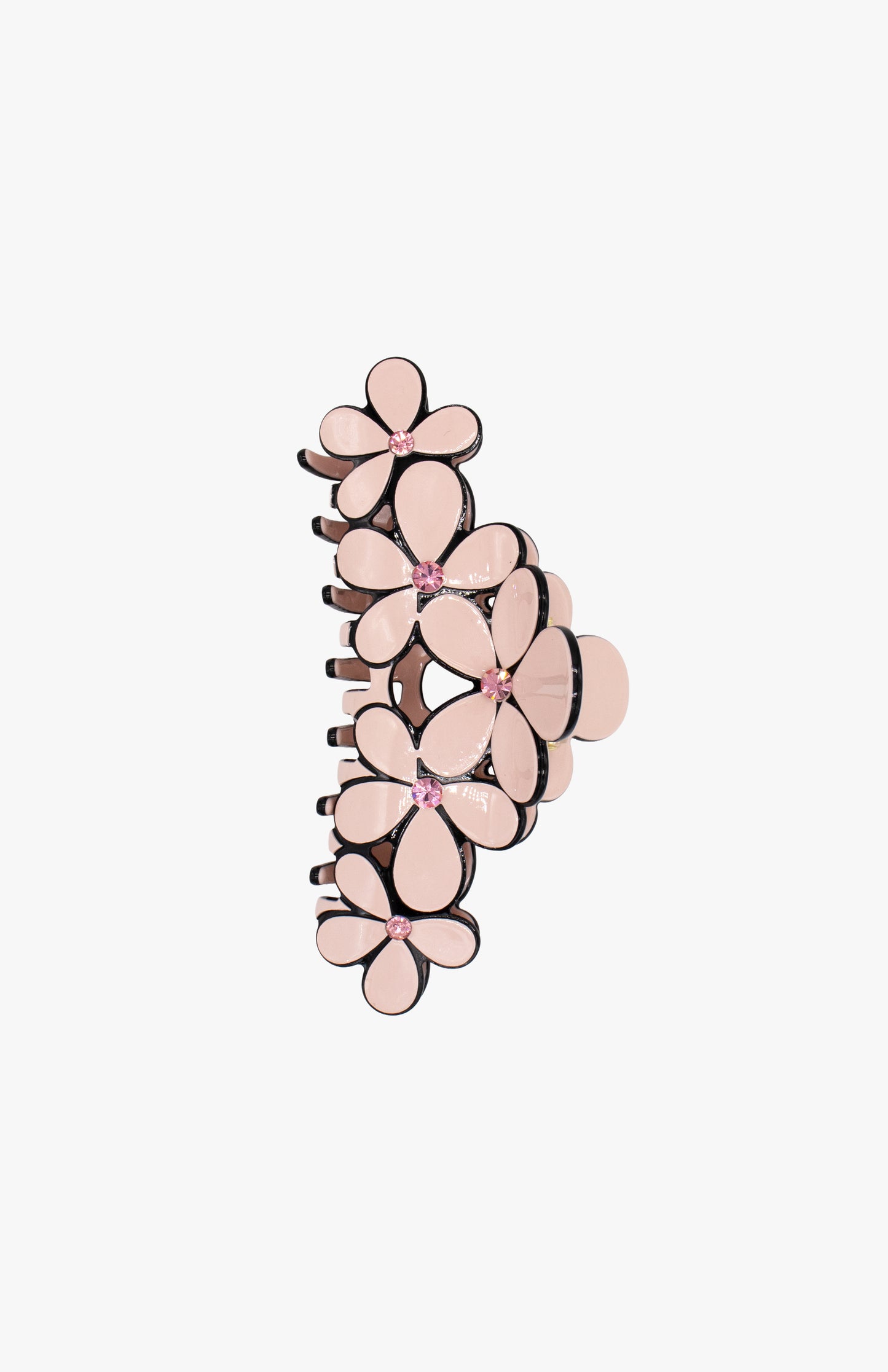 Layered Open Flower Large Jaw- Pink Gem