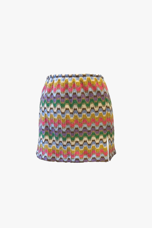 Rainbow Knit Mini Skirt