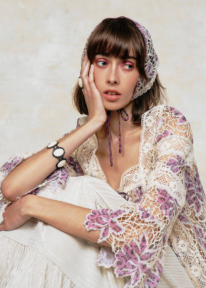 Medallion Floral Lace Headscarf