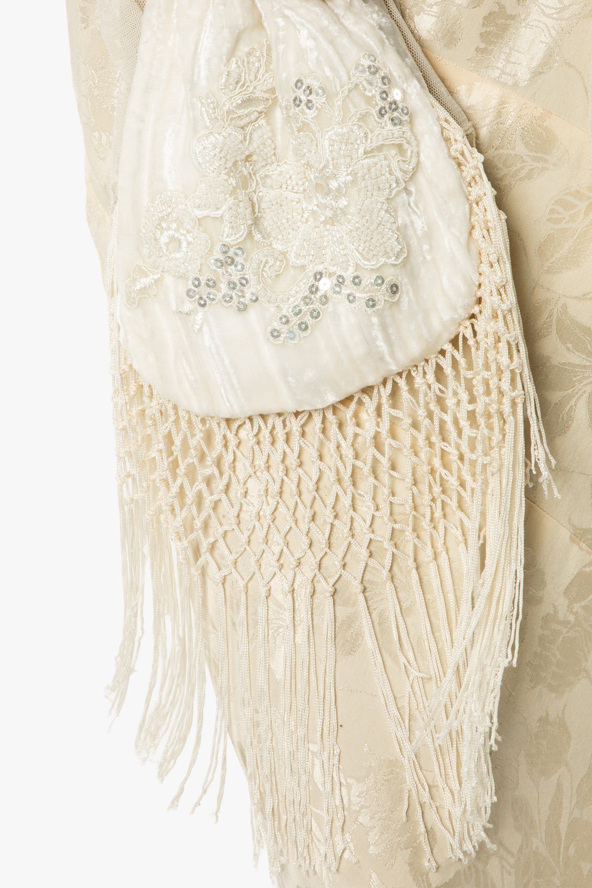 Crushed Velvet Fringe Handbag