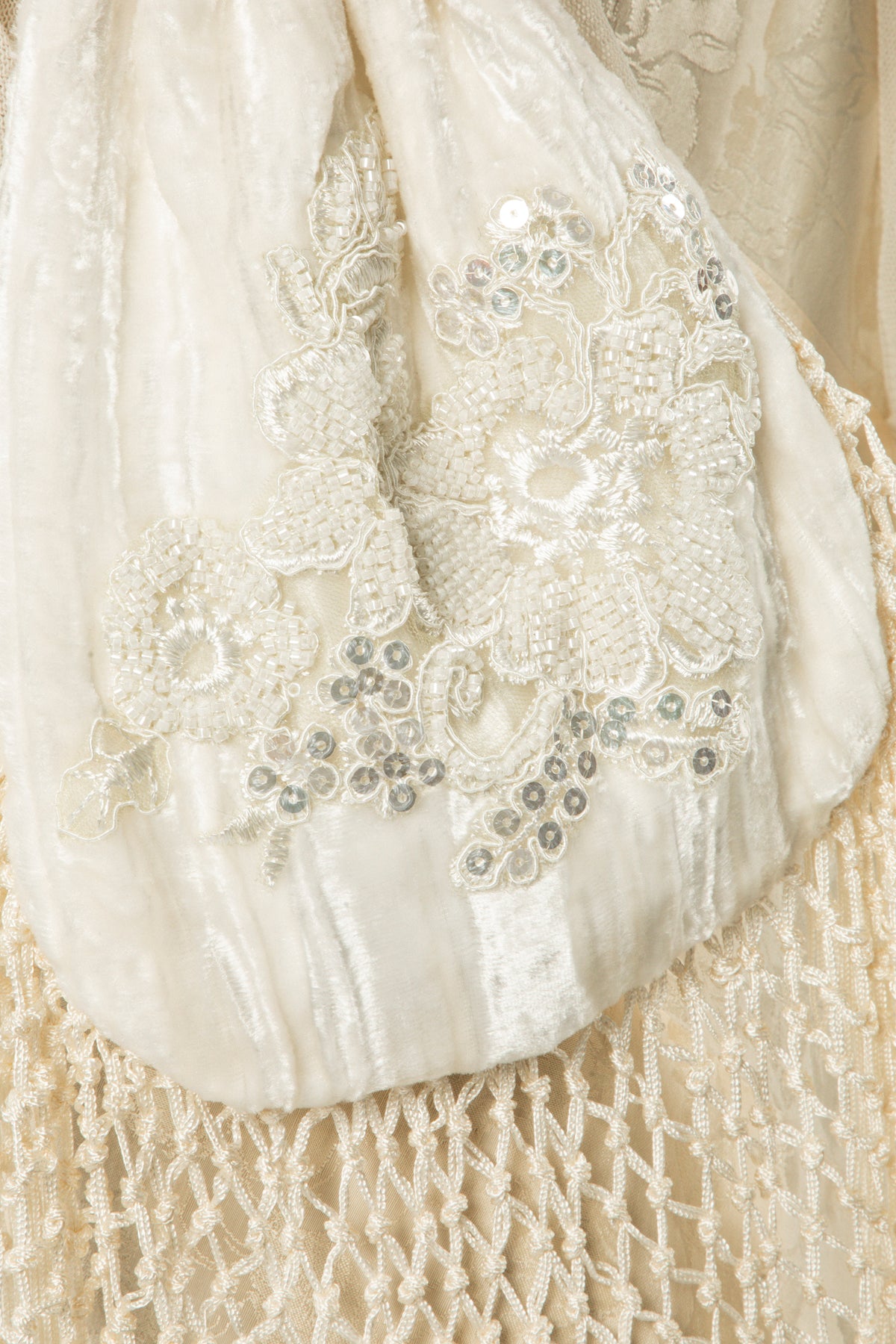Crushed Velvet Fringe Handbag