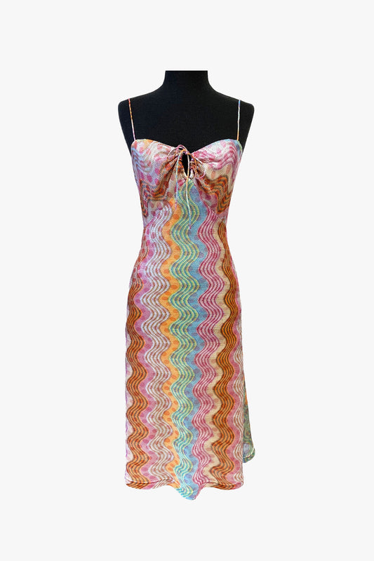Swirly Rainbow Knit Dress