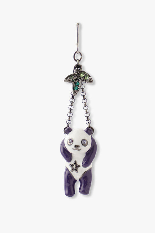 Panda Drop Chain Earrings <br> Purple - Anna Sui