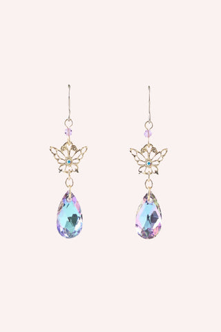 Purple Butterfly Glitter Earrings <br> Gunmetal