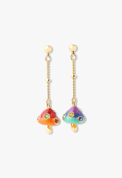 Enchanted Mini Mushroom Earrings - Gold