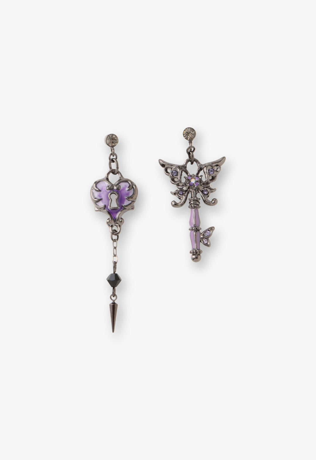 Butterfly Lock and Key Earrings