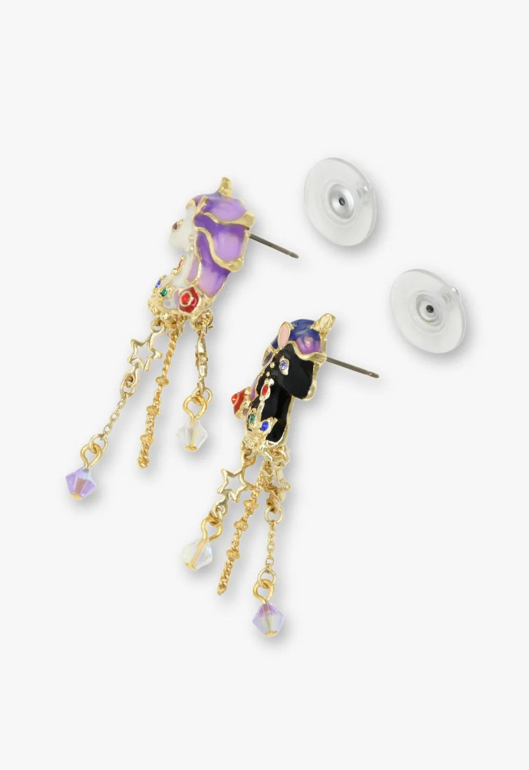 Moonlit Unicorn Earrings- Black and Ivory