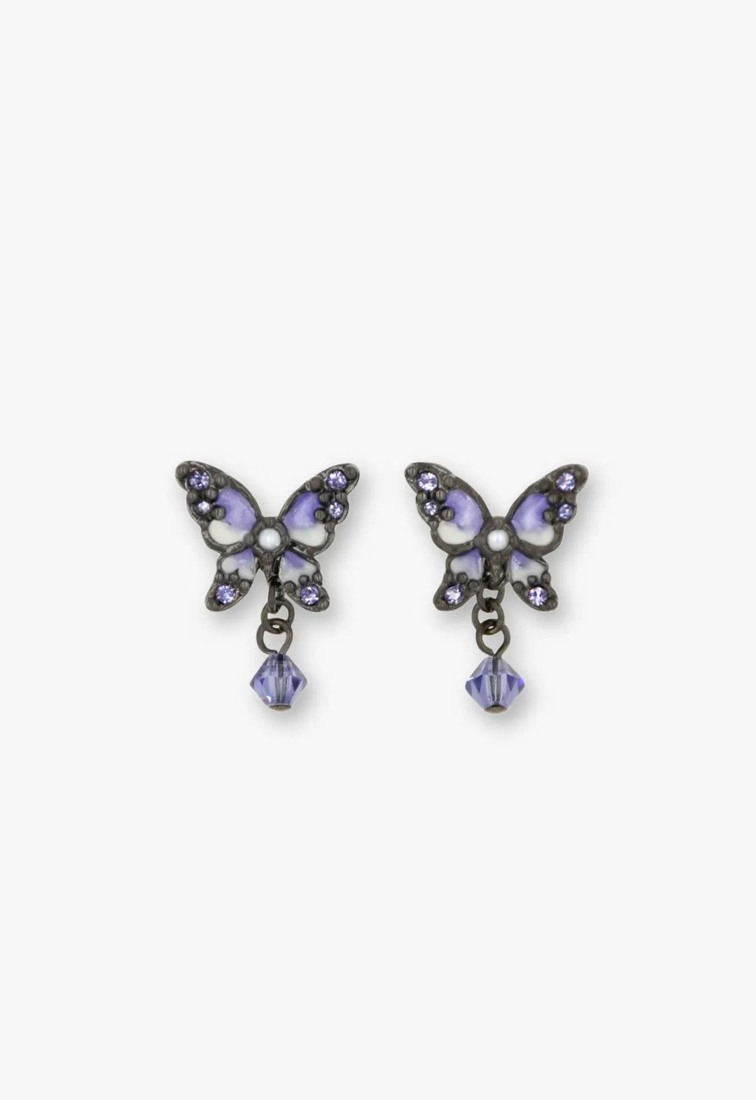 Shining Butterfly Earrings - Purple Gunmetal