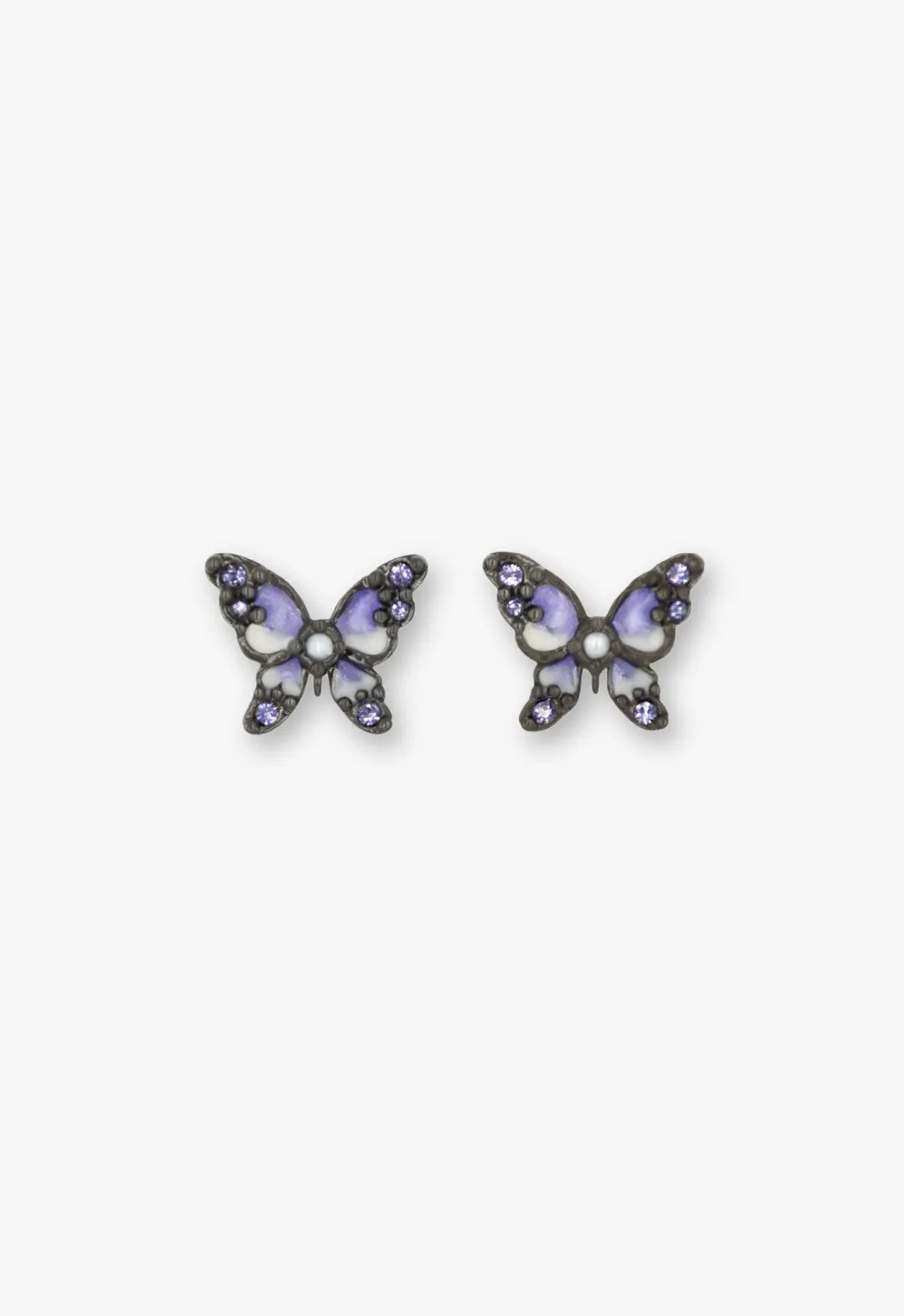 Shining Butterfly Earrings - Purple Gunmetal