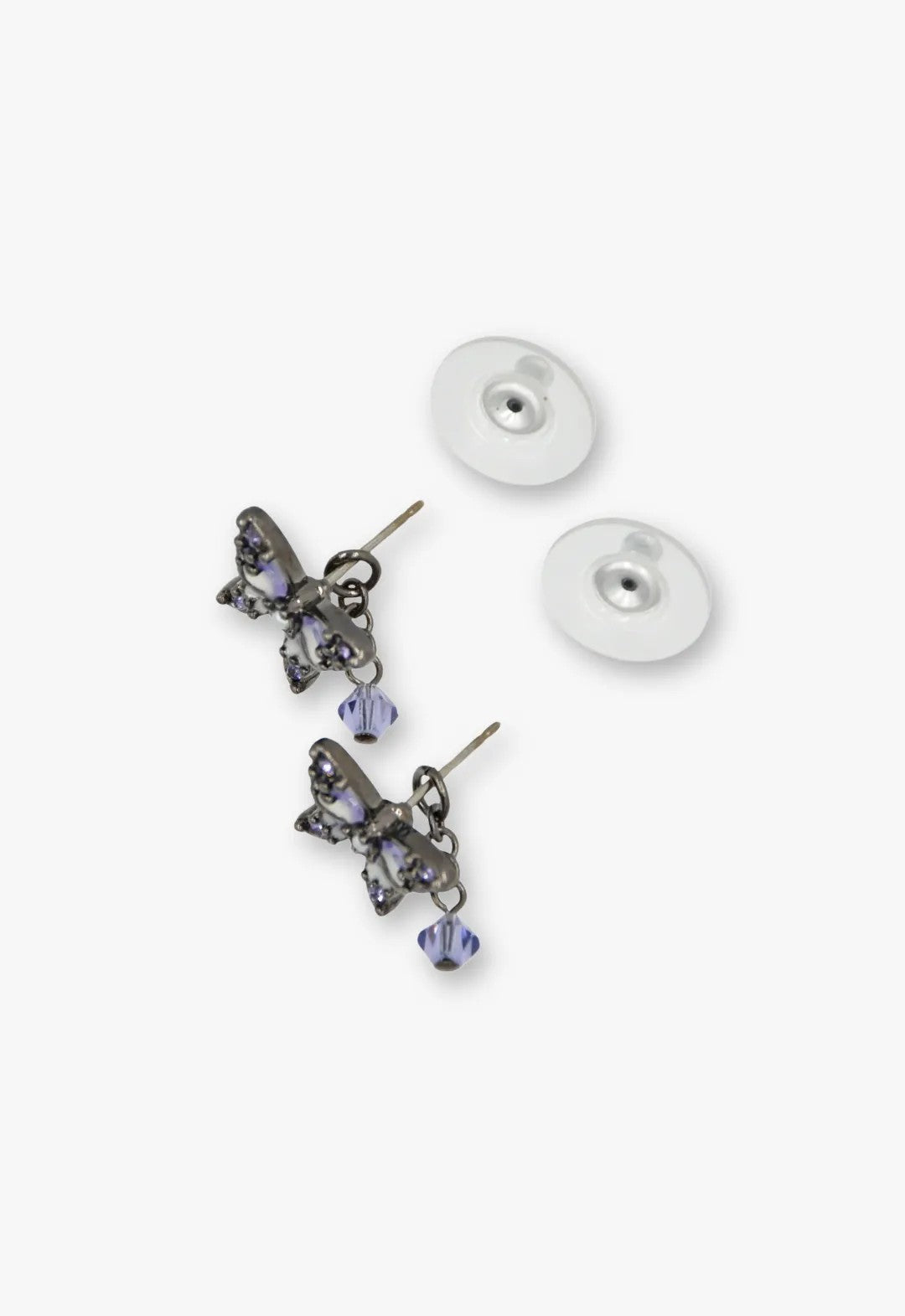 Shining Butterfly Earrings - Purple Gunmetal