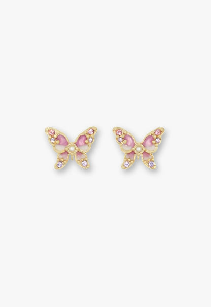 Shining Butterfly Earrings - Pink Gold