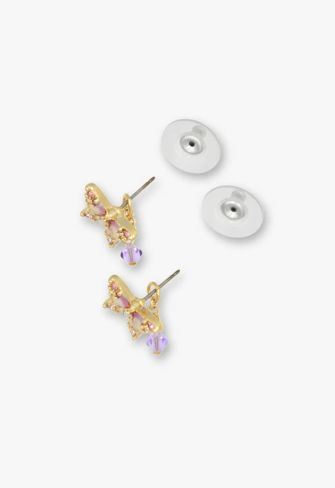 Shining Butterfly Earrings - Pink Gold
