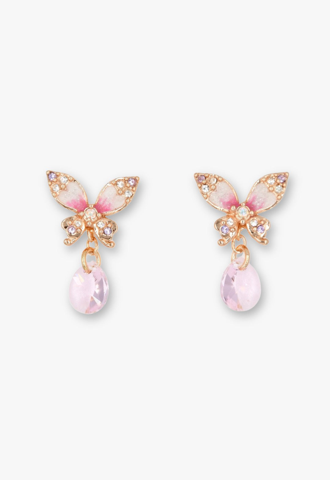 Crystal Bloom Butterfly Earrings