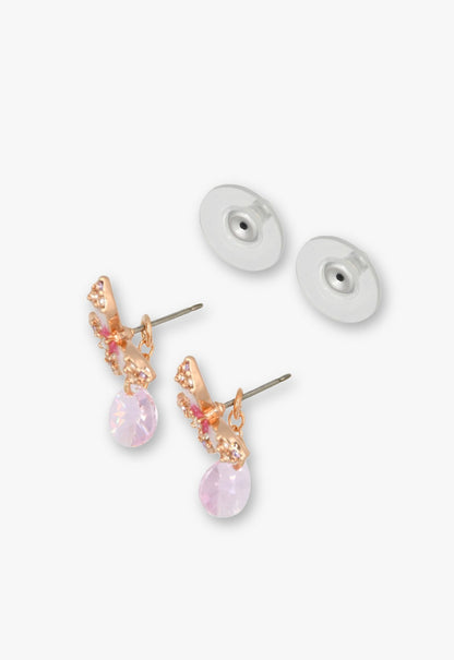 Crystal Bloom Butterfly Earrings
