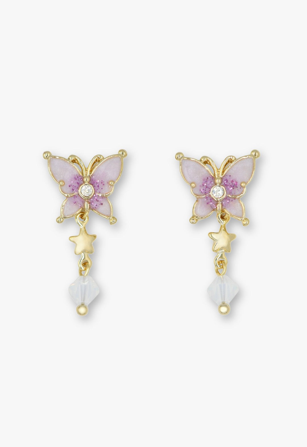 Twilight Butterfly Drop Earrings - Gold