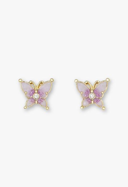 Twilight Butterfly Drop Earrings - Gold