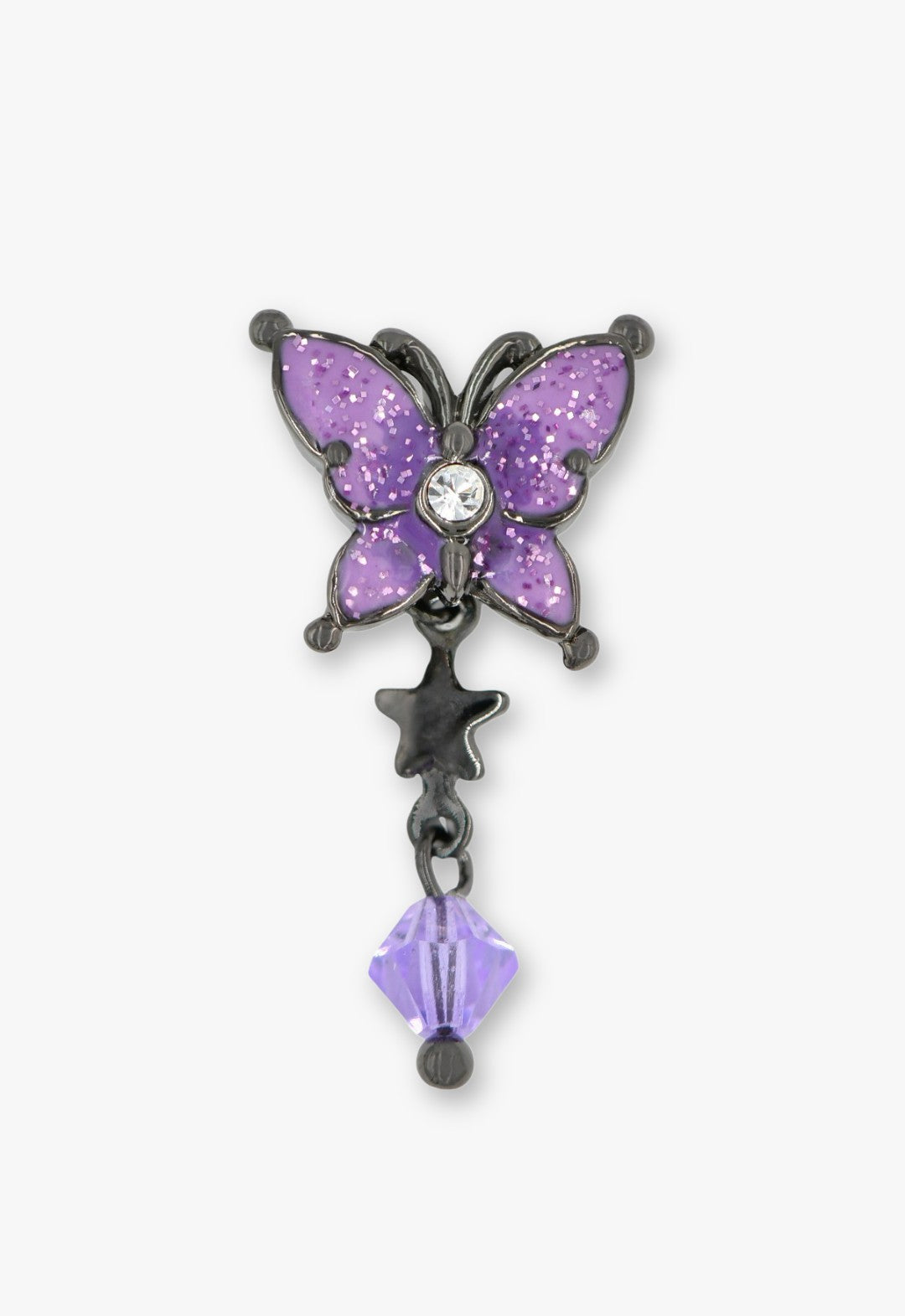 Twilight Gothic Butterfly Earrings - Gunmetal