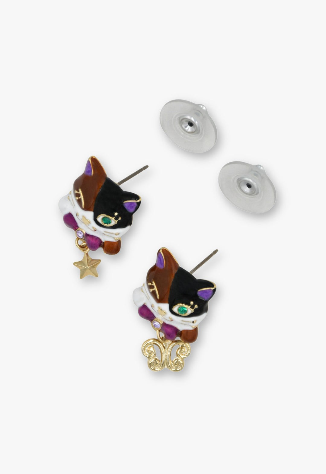 Wink & Wish Calico Cat Stud Earrings