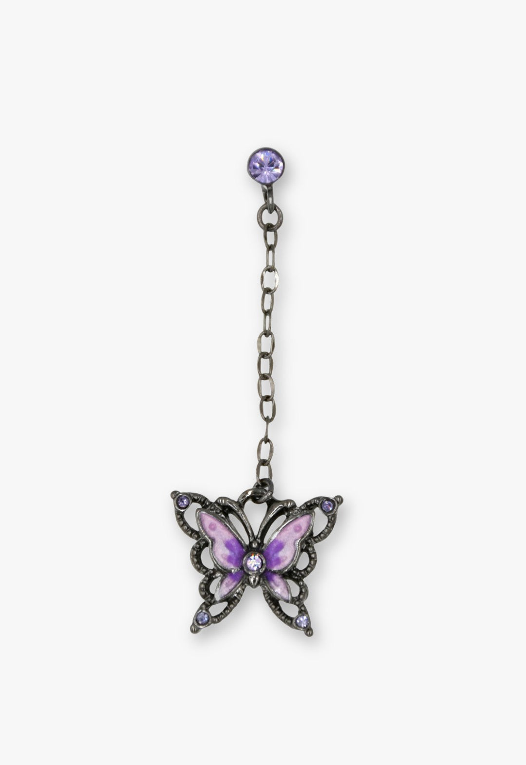 Dark Romance Butterfly Earrings - Gunmetal
