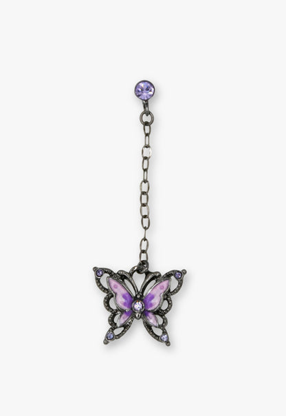 Dark Romance Butterfly Earrings - Gunmetal