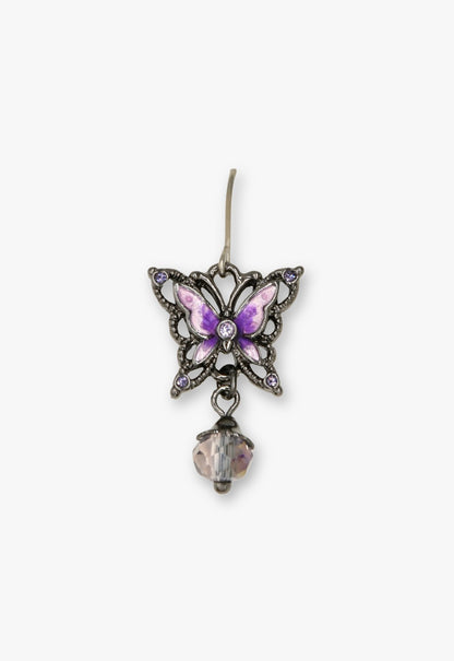 Enchanted Butterfly Dangle Earrings - Gunmetal