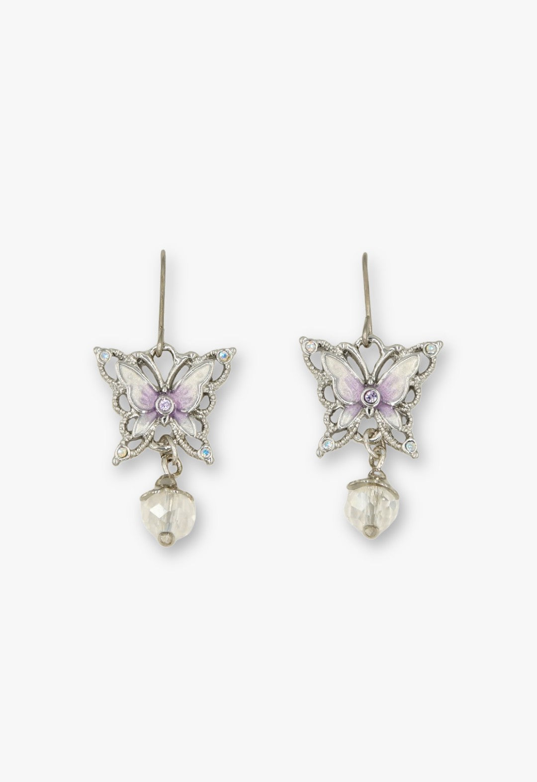 Enchanted Butterfly Dangle Earrings - Silver