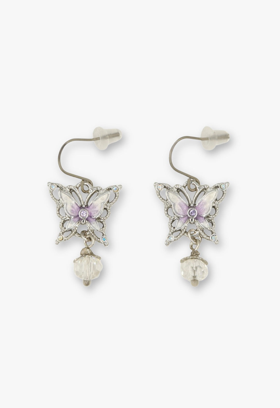 Enchanted Butterfly Dangle Earrings - Silver