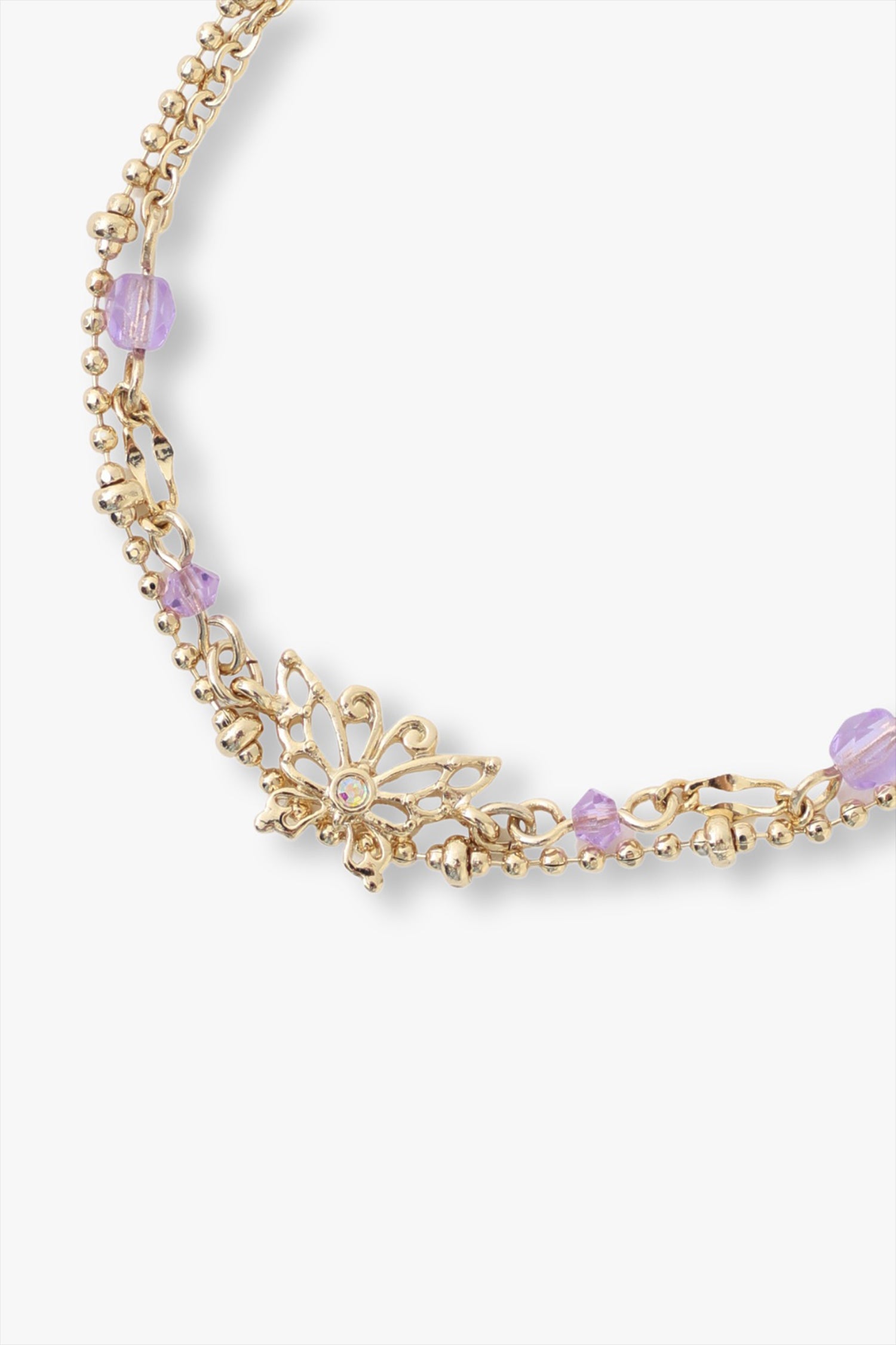 Butterfly Aquamarine Bracelet <br> Gold