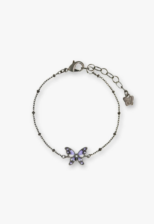Shining Butterfly Bracelet - Purple Gunmetal