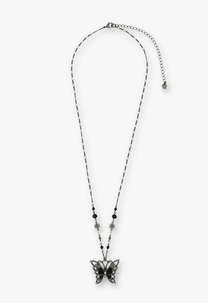 Midnight Noir Butterfly Statement Necklace
