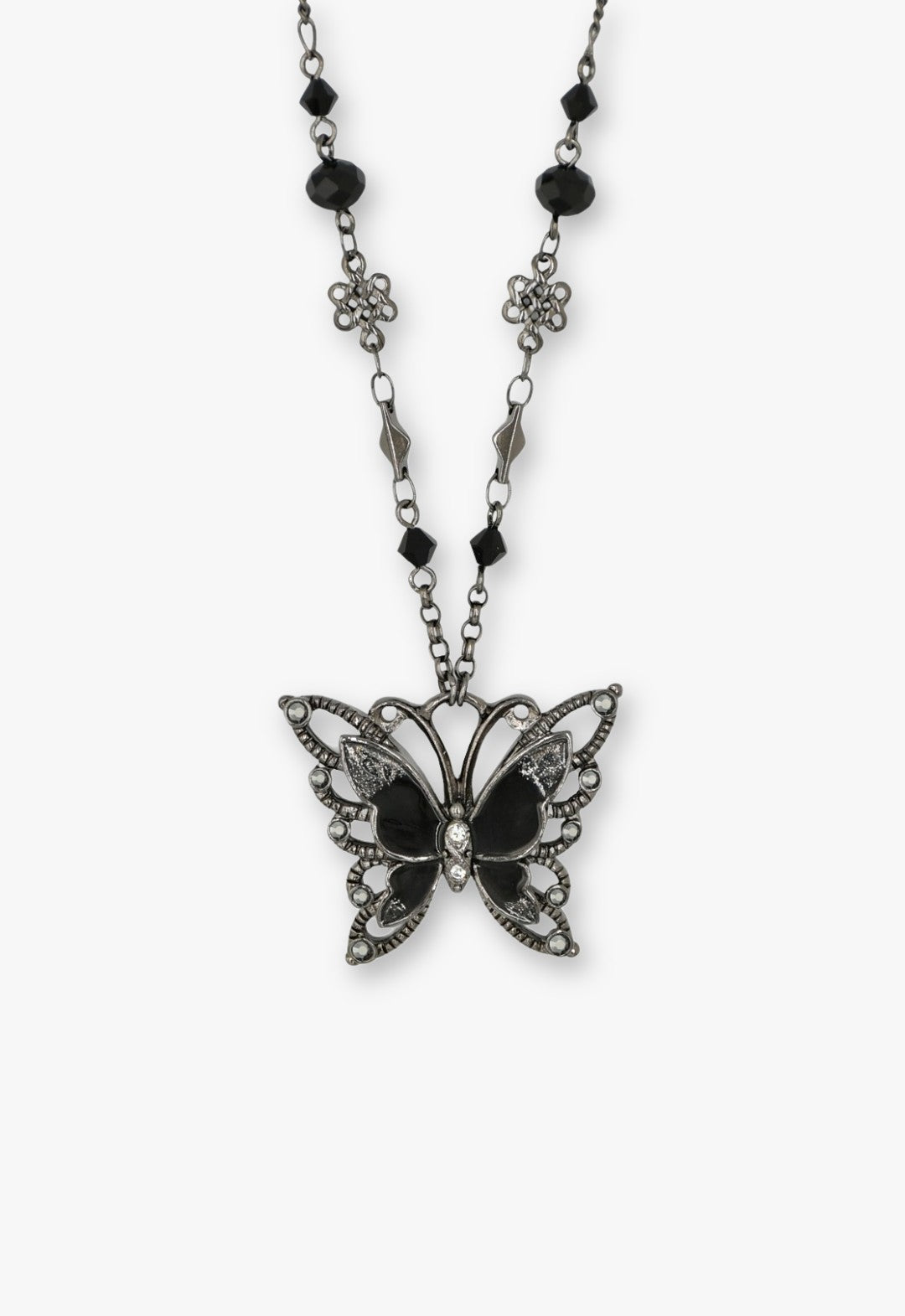 Midnight Noir Butterfly Statement Necklace