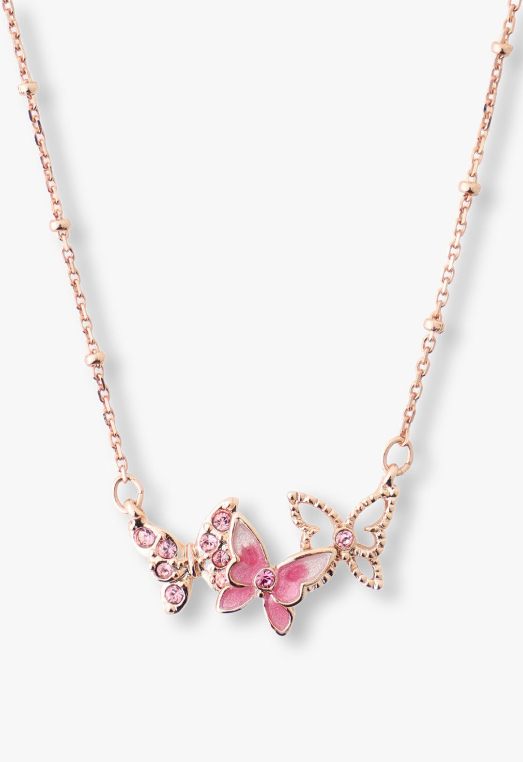 Rose Gold Butterfly Jewelry Butterfly Locket Chain Bejeweled
