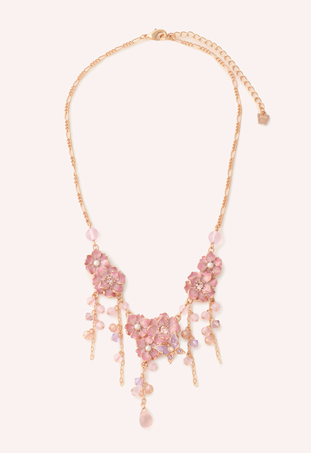 Butterfly Garden Necklace Pink
