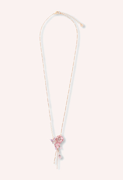 Butterfly Garden Matinee Necklace - Pink