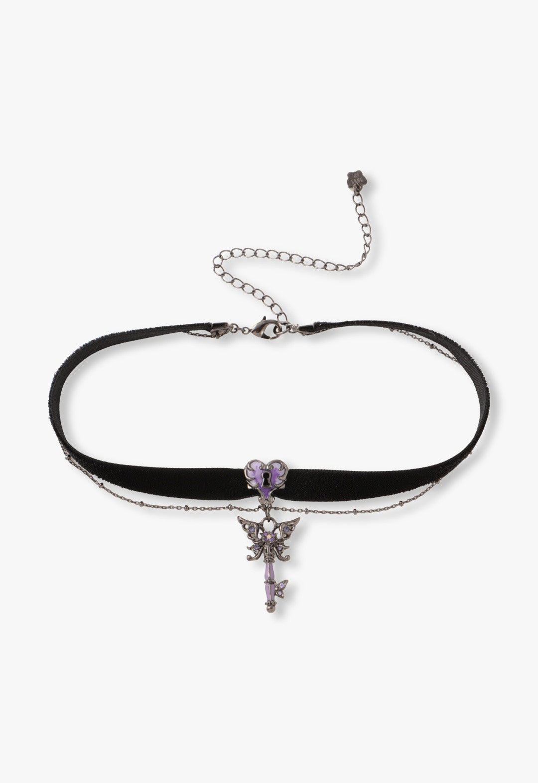 Victorian Butterfly Lock & Key Choker