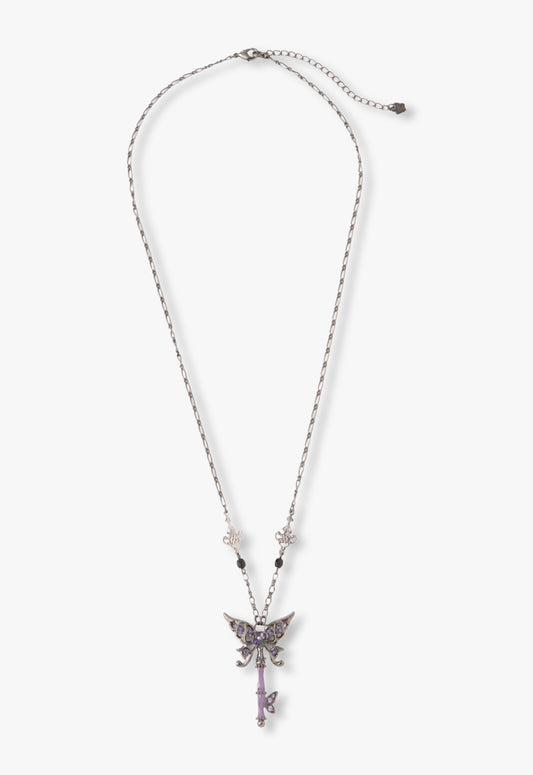 Victorian Butterfly Key Necklace