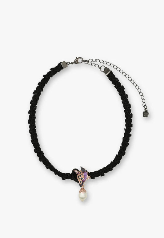 Midnight Swan Pearl Choker